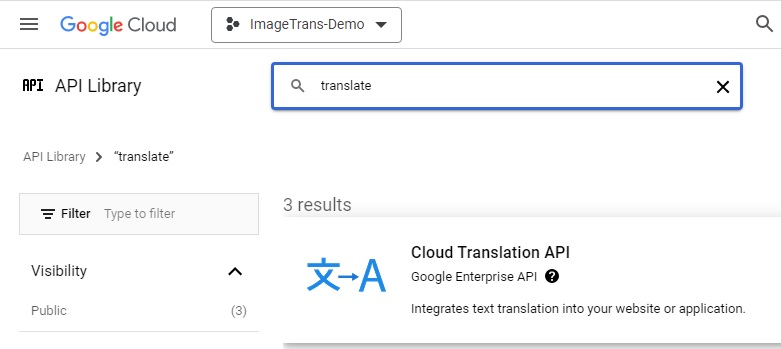 cloud translate search