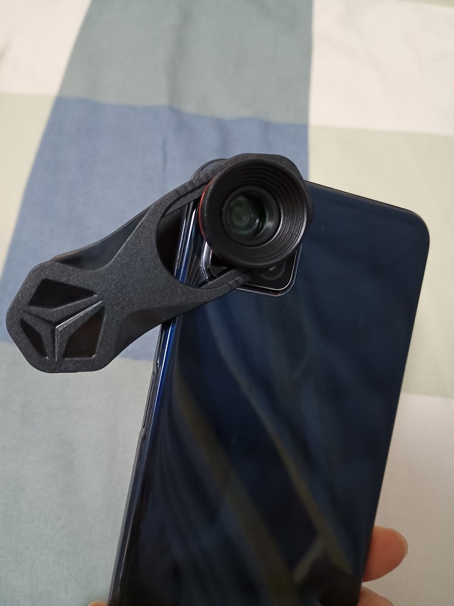 Macro lens attached to a phone